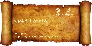 Nyakó László névjegykártya